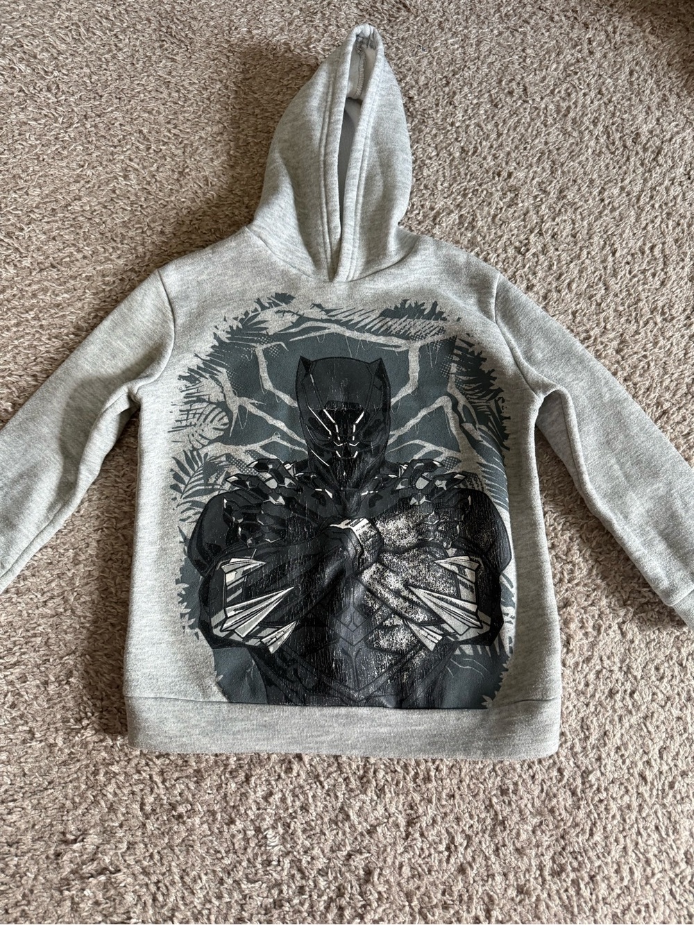 Black Panther Grey Graphic Hoodie Boys 5/6